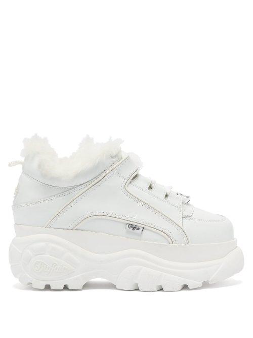 Matchesfashion.com Junya Watanabe - X Buffalo London Platform Leather Trainers - Womens - White