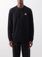 Moncler - Logo-patch Cotton-piqu Sweatshirt - Mens - Black