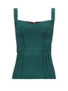 Matchesfashion.com Emilia Wickstead - Judy Sweetheart Neckline Cloqu Top - Womens - Dark Green