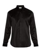 Saint Laurent Velvet Point-collar Silk Shirt