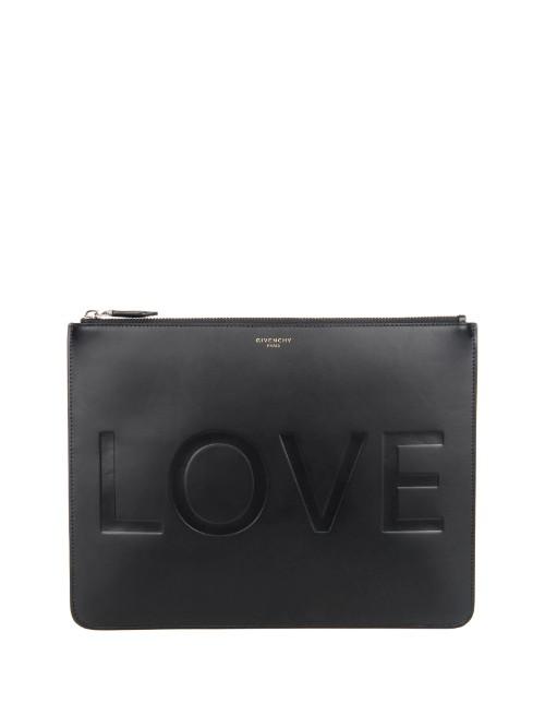 Givenchy Love-print Leather Pouch