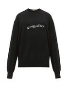 Matchesfashion.com Givenchy - Logo Embroidered Wool Sweater - Mens - Black