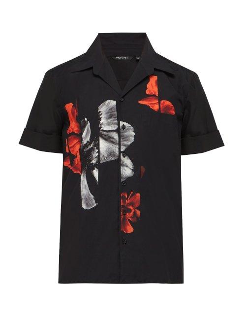 Matchesfashion.com Neil Barrett - Sliced Anemone Print Cotton Hawaiian Shirt - Mens - Multi