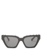 Matchesfashion.com Valentino - Rockstud Cat Eye Sunglasses - Womens - Black