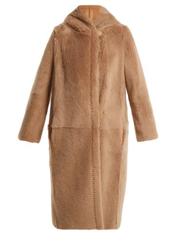 Max Mara Reversible Hooded Shearling Coat