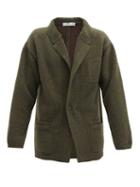 Matchesfashion.com Inis Mein - Double-breasted Speckled Wool-blend Cardigan - Mens - Khaki