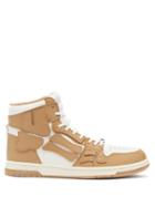 Mens Shoes Amiri - Skel Top High-top Leather Trainers - Mens - Tan White
