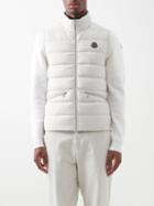 Moncler - Treompan Logo-patch Quilted Down Gilet - Mens - Cream