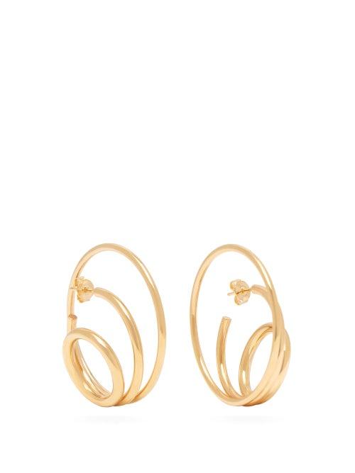Matchesfashion.com Charlotte Chesnais - Ricoche 18kt Gold Plated Hoop Earrings - Womens - Gold