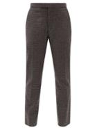 Matchesfashion.com Raf Simons - Zip-cuff Check Wool-blend Tailored Trousers - Womens - Black Brown