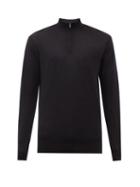 Sunspel - Zip-neck Merino Sweater - Mens - Black