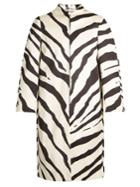 Lanvin Zebra-print Collarless Cotton-blend Coat