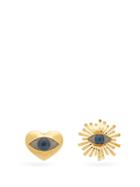 Matchesfashion.com Begum Khan - All Hearts On Eye 24kt Gold-plated Clip Earrings - Womens - Gold Multi