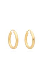 Matchesfashion.com Jil Sander - Logo-engraved Hoop Earrings - Womens - Gold