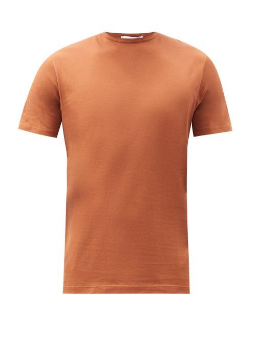 Matchesfashion.com Sunspel - Pima Cotton-jersey T-shirt - Mens - Dark Orange