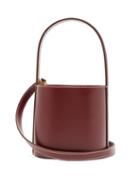 Matchesfashion.com Staud - Bisset Mini Topstitched Leather Bucket Bag - Womens - Burgundy