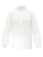 Matchesfashion.com Gabriela Hearst - Dietrich Pintuck-pleat Silk-blend Blouse - Womens - Ivory