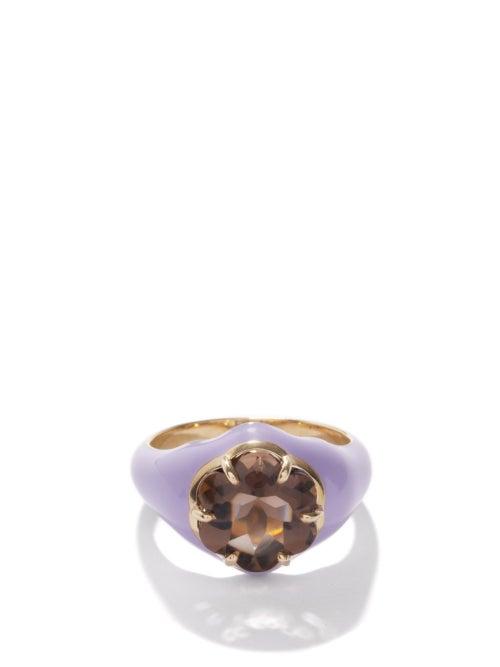 Bea Bongiasca - Da Funkadelic Quartz, Enamel & 9kt Gold Ring - Womens - Purple Multi
