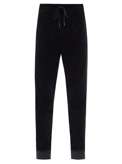 Tom Ford - Drawstring Cotton-blend Velour Track Pants - Mens - Black