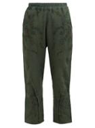 Matchesfashion.com By Walid - Reyzi Floral Embroidered Linen Trousers - Womens - Green