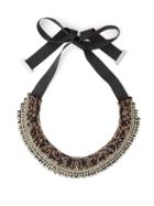 Matchesfashion.com Etro - Crystal And Bead Satin Necklace - Womens - Crystal