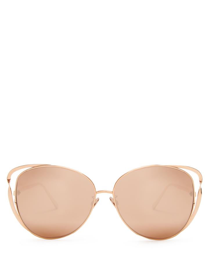 Linda Farrow Rosarda Cat-eye Rose-gold Plated Sunglasses
