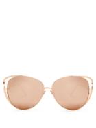 Linda Farrow Rosarda Cat-eye Rose-gold Plated Sunglasses