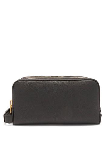 Mens Bags Tom Ford - Double-zip Grained-leather Wash Bag - Mens - Black