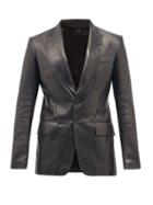Mens Rtw Tom Ford - Single-breasted Plong-leather Blazer - Mens - Black