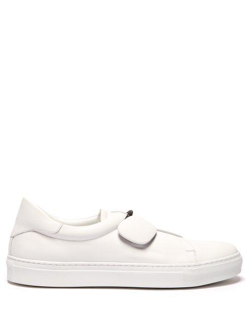Matchesfashion.com Rupert Sanderson - Dynamo Leather Slip On Trainers - Womens - White