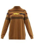 Matchesfashion.com The Elder Statesman - The Fairest Isle Car Intarsia Cashmere Sweater - Womens - Beige
