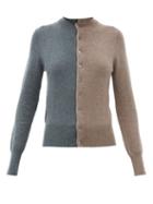 Matchesfashion.com Extreme Cashmere - Little Game Bi-colour Stretch-cashmere Cardigan - Womens - Brown Multi