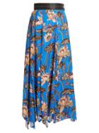 Matchesfashion.com Loewe - X Paula's Ibiza Floral Print Asymmetric Hem Skirt - Womens - Blue Print