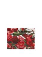 Dolce & Gabbana Rose-print Leather Cardholder