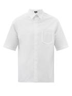 Mens Rtw Fendi - Embossed-logo Cotton-poplin Shirt - Mens - White