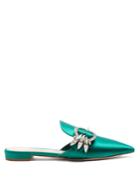 Miu Miu Point-toe Satin Slipper Shoes