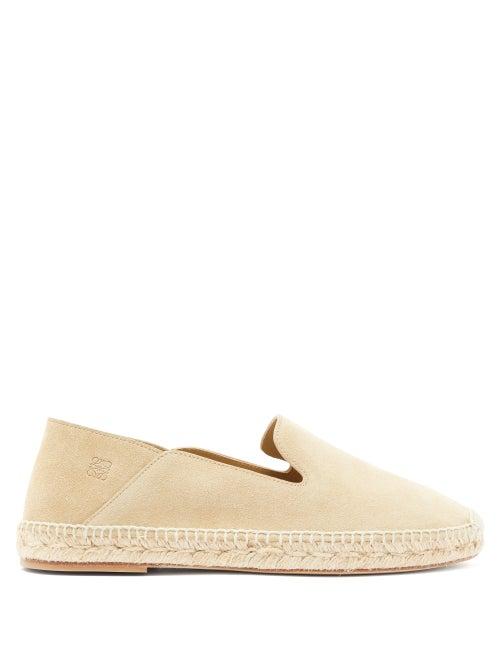 Matchesfashion.com Loewe - Logo-debossed Suede Espadrilles - Mens - Beige