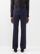 Dolce & Gabbana - Wool-blend Wide-leg Tuxedo Trousers - Mens - Midnight Blue
