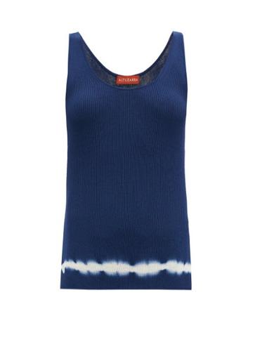 Matchesfashion.com Altuzarra - Hikaru Tie Dye-print Pima-cotton Tank Top - Womens - Blue