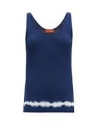 Matchesfashion.com Altuzarra - Hikaru Tie Dye-print Pima-cotton Tank Top - Womens - Blue