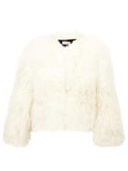 Matchesfashion.com Saint Laurent - Single-breasted Curly-shearling Jacket - Womens - White