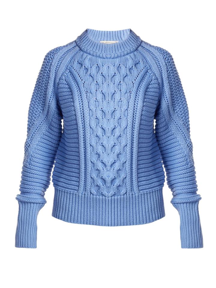 Mary Katrantzou Lance Ribbed Cable-knit Sweater