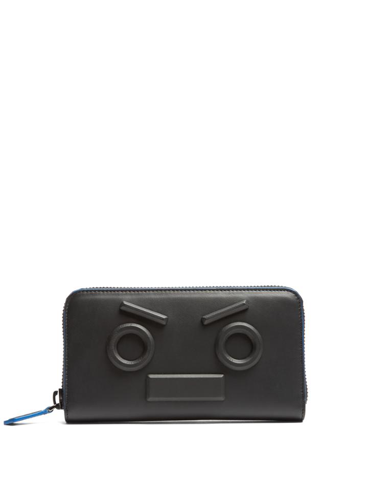 Fendi No Words Zip-around Leather Wallet
