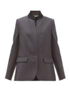 Matchesfashion.com Stella Mccartney - Fleur Single Breasted Wool Jacket - Womens - Grey