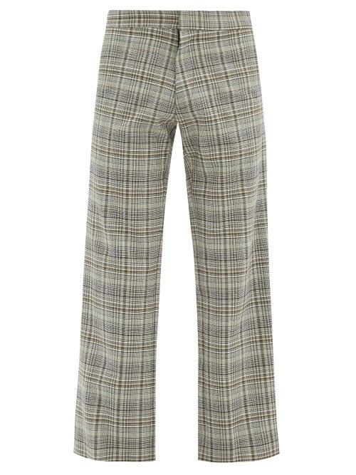 Matchesfashion.com Edward Crutchley - Checked Straight-leg Wool Trousers - Mens - Grey Multi