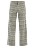 Matchesfashion.com Edward Crutchley - Checked Straight-leg Wool Trousers - Mens - Grey Multi
