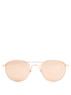 Linda Farrow Round-frame Rose-gold Plated Sunglasses