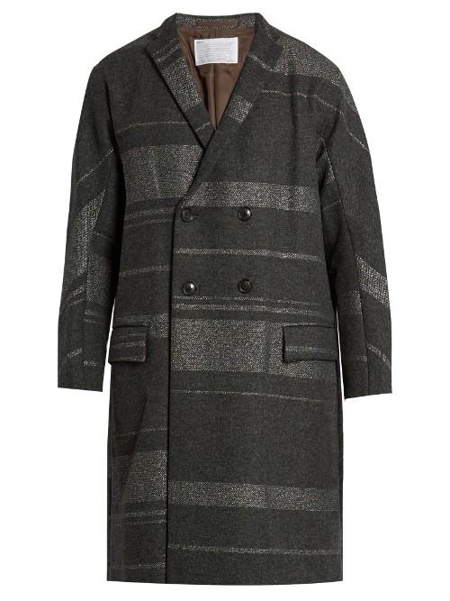 Kolor Notch-lapel Wool-blend Overcoat