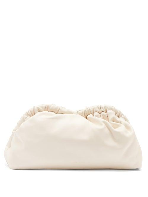 Ladies Bags Mansur Gavriel - Cloud Leather Clutch - Womens - White