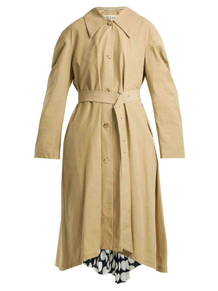 A.w.a.k.e. Polka-dot Panel Cotton-blend Trench Coat